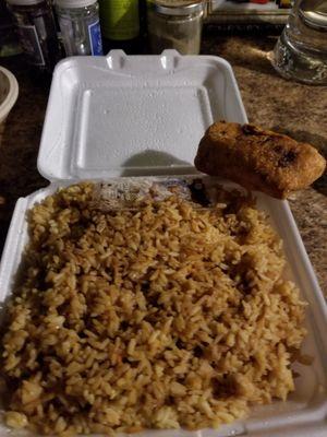 Crappy Fried Rice and awful egg roll.