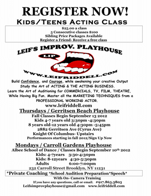 Kids Acting Classes!!!!