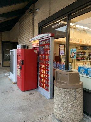 Snapshot of the Redbox and ice box out front