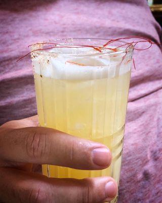 Twist on a pisco sour with spicy chili and saffron threads