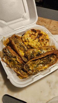 Lamb Rolls with  Mac & Cheese and Yellow Rice