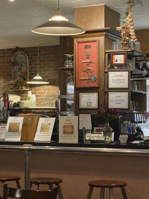 The counter at the restaurant.