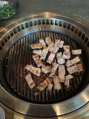 Grilled pork belly