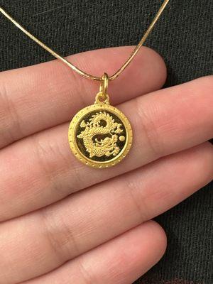 24k gold dragon pendant