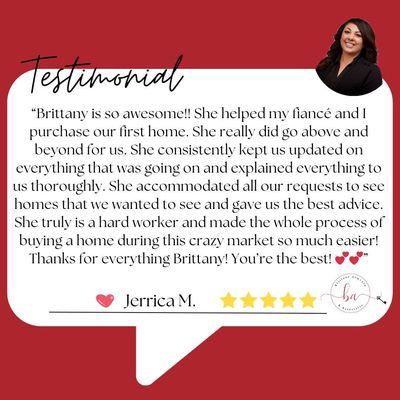 Thank you for your kind words and for trusting our team, Jerrica!