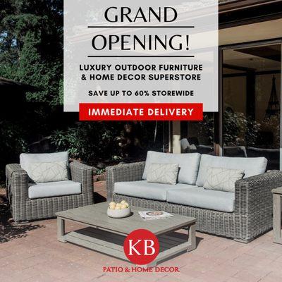 Shop Black Friday and save up to 60% on the world's best luxury outdoor furniture brands and indoor and outdoor home decor at KB Patio.