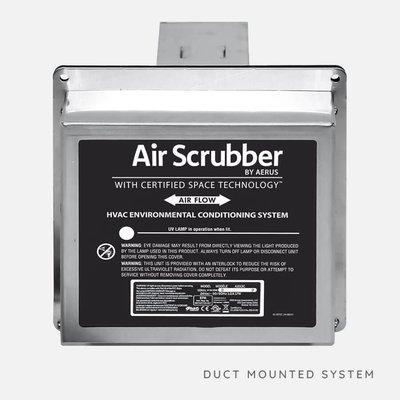 The Air Scrubber by Aerus installs directly into residential or commercial HVAC systems to remove surface and airborne contaminants.