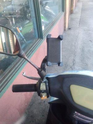 Installment of phone mount.