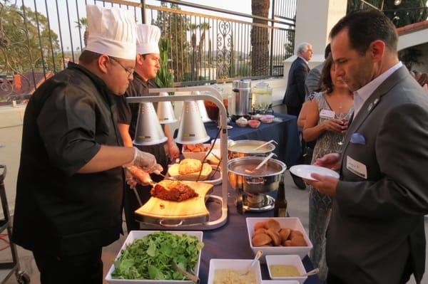 The turkey and prime rib carving station.  The staff was extremely professional and a joy to work with. -Corporate reception, RAM