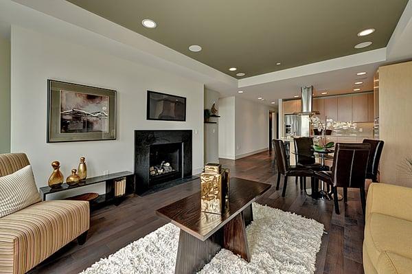 Family Room with view of Kitchen and Kitchen Nook.