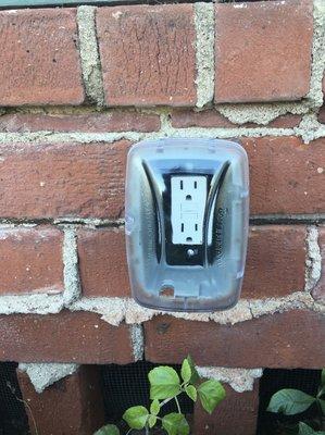 Outdoor socket is ready to use.