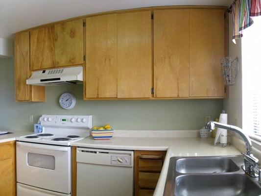 Cabinet space for all four roommates and a dishwasher!