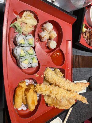 Shrimp and Vegetable Tempura Bento Box