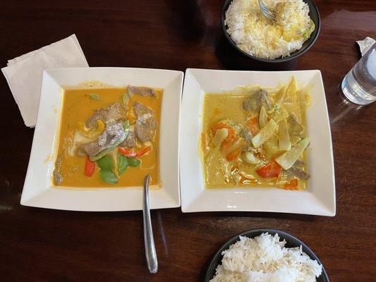 Panang Curry and Yellow Curry