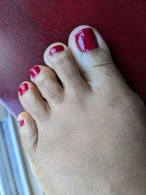 Cherry Berry gel pedicure