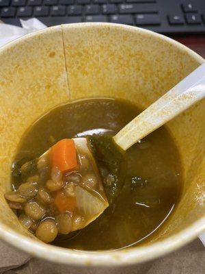 Lentil soup for the cold weather