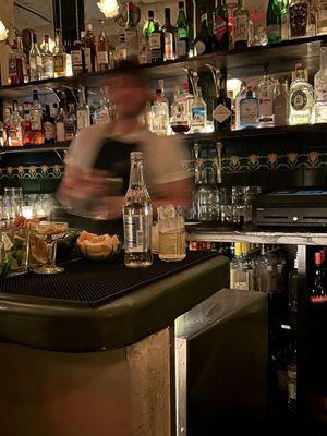 Hot Irish Bartender who holds it down for the people (blurry in this pic - but you'll understand when you see him live in the flesh )