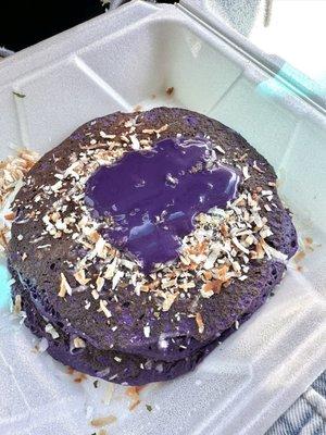 "UBE" (2)(Filipino Purple Yam Sensation) & Coconut 'N Cream Pancakes