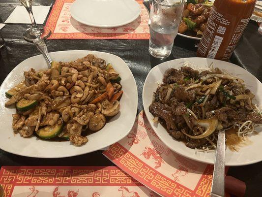 Cashew Chicken and Mongolian Beef Entree