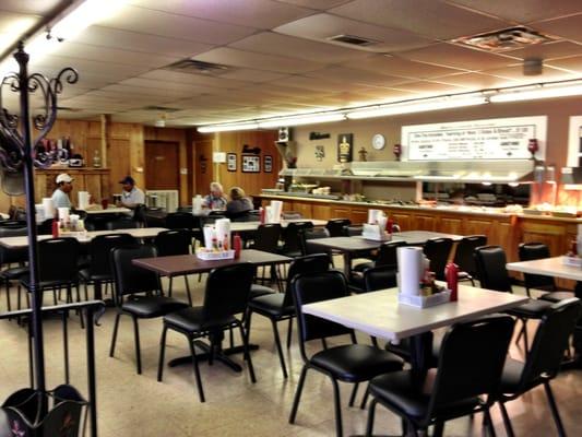 Inside seating, main dining room of Almost Home.