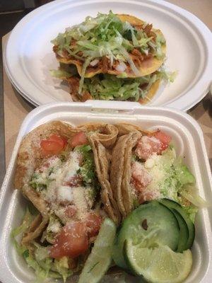 Chicken tacos and chicken tortas