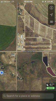 Satellite imagery of cesspools and my location at campground.