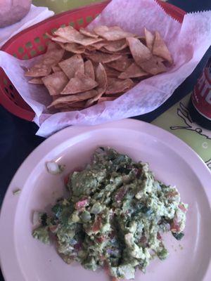 Fresh chips and guacamole