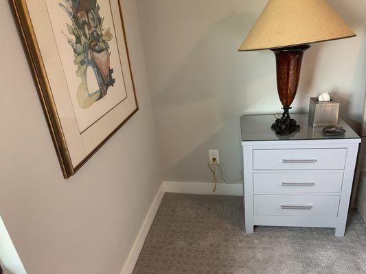 bedside tables -  modified top and refinished