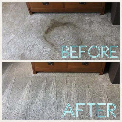 Before and After - Carpet oil stain