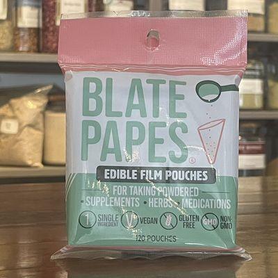 Blate Papes oblate pouches make powdered supplements easy