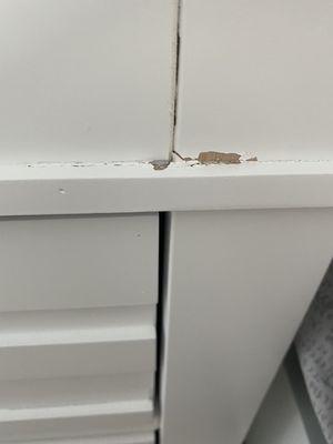 Damage to the night stand on day of delivery