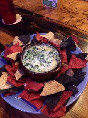 Spinach dip with chips