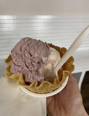 Earl Grey Blueberry and Fresh Strawberry in a Waffle Bowl