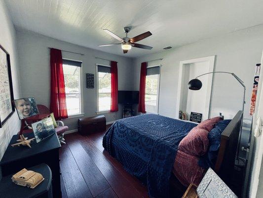 All wood interior of 1800's home.