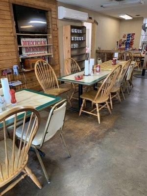 Inside eating area at Texas Best Beef Jerky.