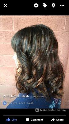 Balayage done by salon de Leon