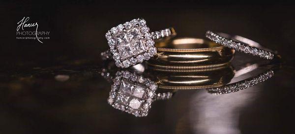 Our beautiful rings from Crosby Jewelers!