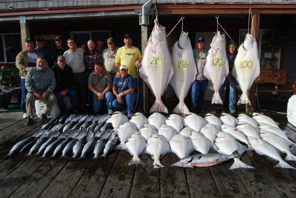 One days catch at the Highliner! Salmon and Halibut on the same day!