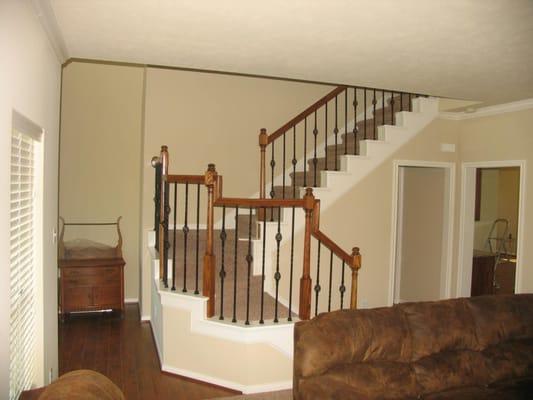 changed this from sheet rock to a Beautiful open staircase!