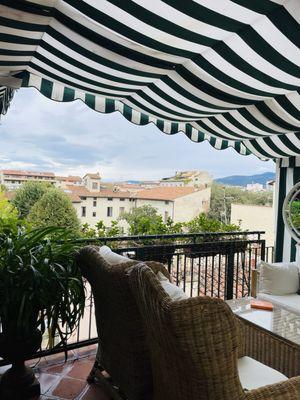 View from the roof bar at Our Hotel in Florence, Cellai Boutique Hotel.