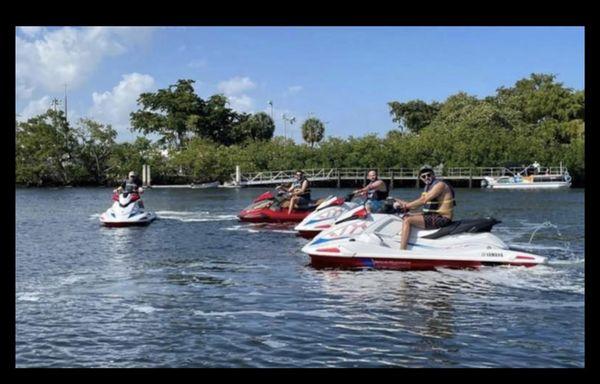 Group of guys  just having Jet Ski Fun!