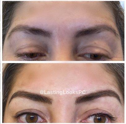 Eyebrow repair over another artists' faded micro blading