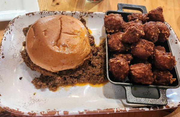 Hoppy joe and toter tots, not hush puppies