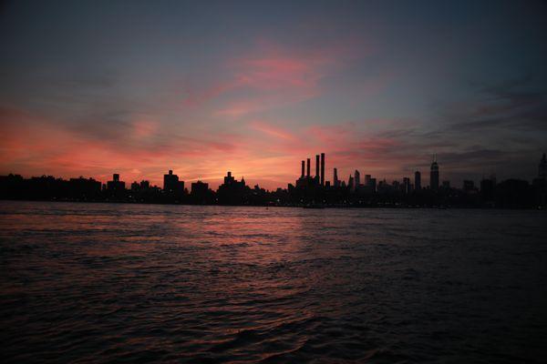 New York City skyline during a sunset from Williamsburg, Brooklyn.