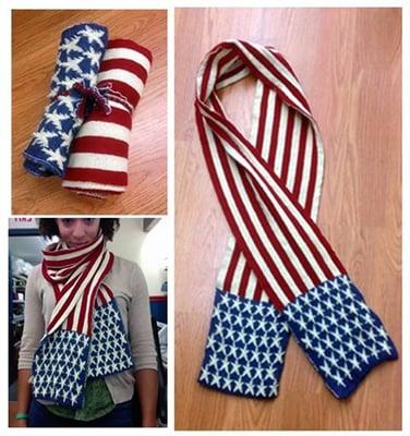 blanket boss original creation 
Show off Our Stars and Stripes 
Antique style scarf