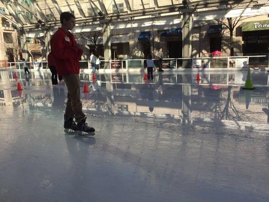 So when the puddles of water are so bad it's like you are skating on water and not ice.