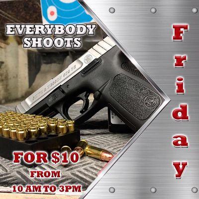 From 10 am to 3pm you shoot for $10