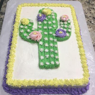 Birthday sheet cake for a very "Special" client! She loves cactuses!