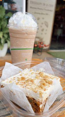 Mocha Freeze and carrot cake