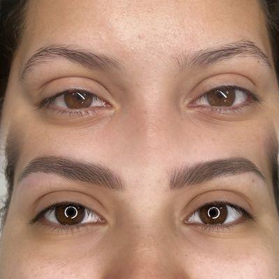 Before and after Nano Brows